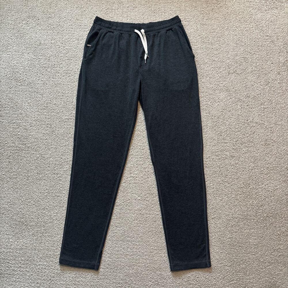 Vuori Men’s Large Gray Ponto Performance Pants With Drawstring Pockets 30” In